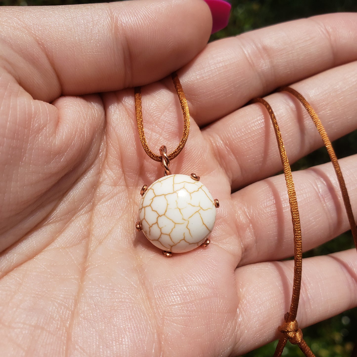 White Turquoise Pendant Necklace