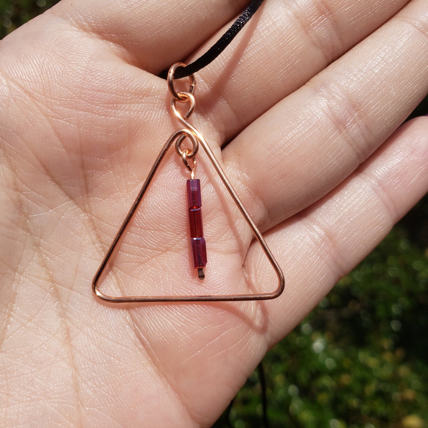 Copper Triangle Pendant Necklace