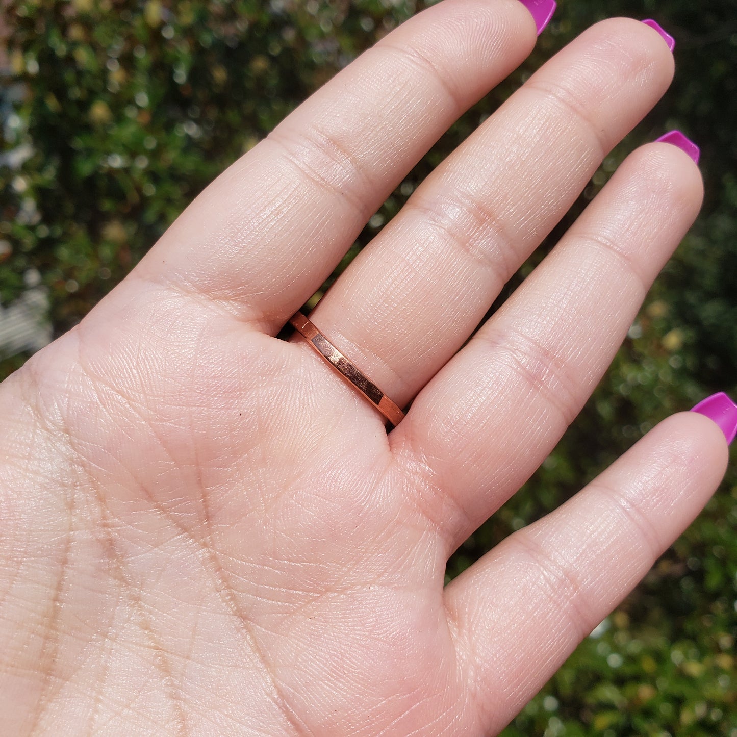 Pink Faceted Gem Copper Ring