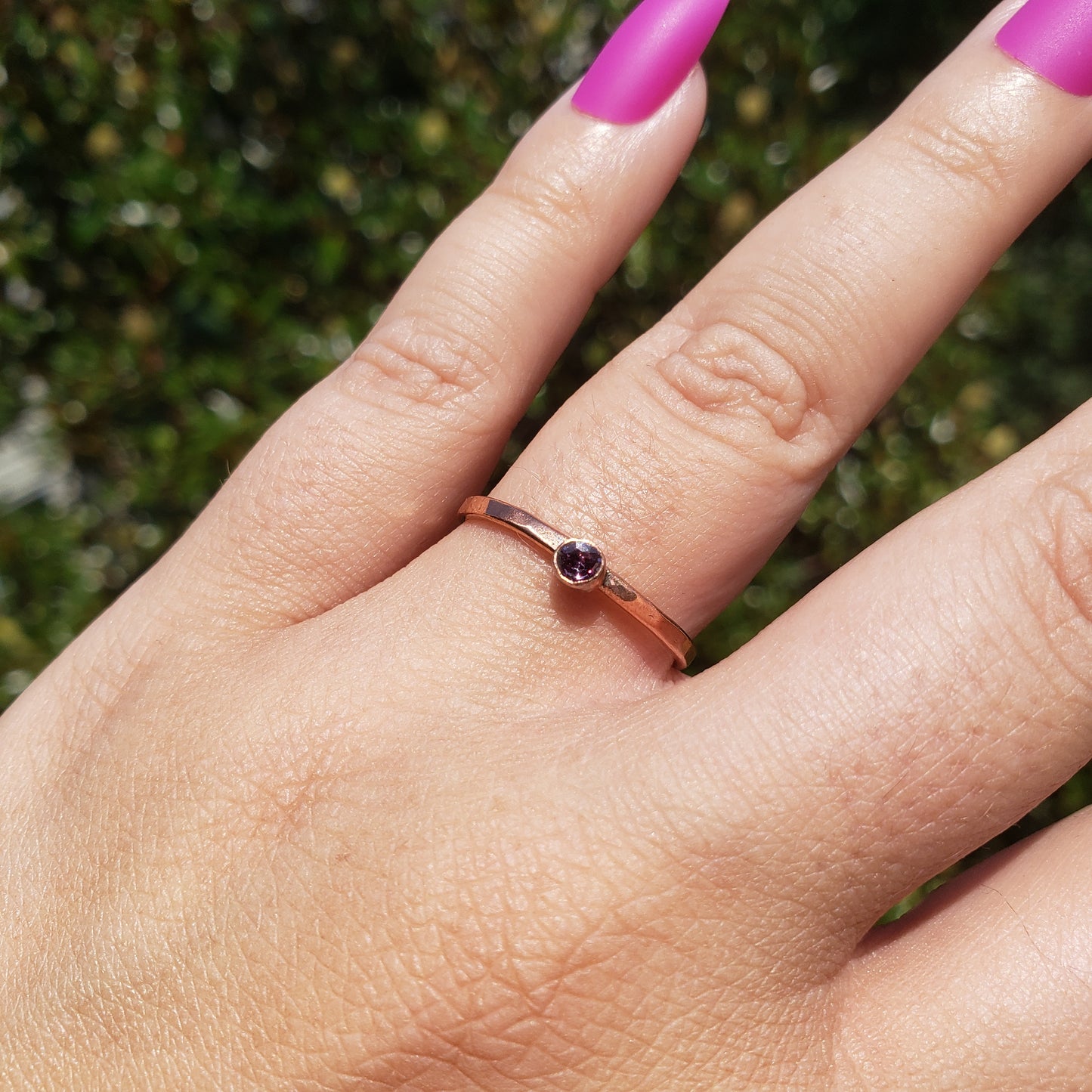 Purple Faceted Gem Ring