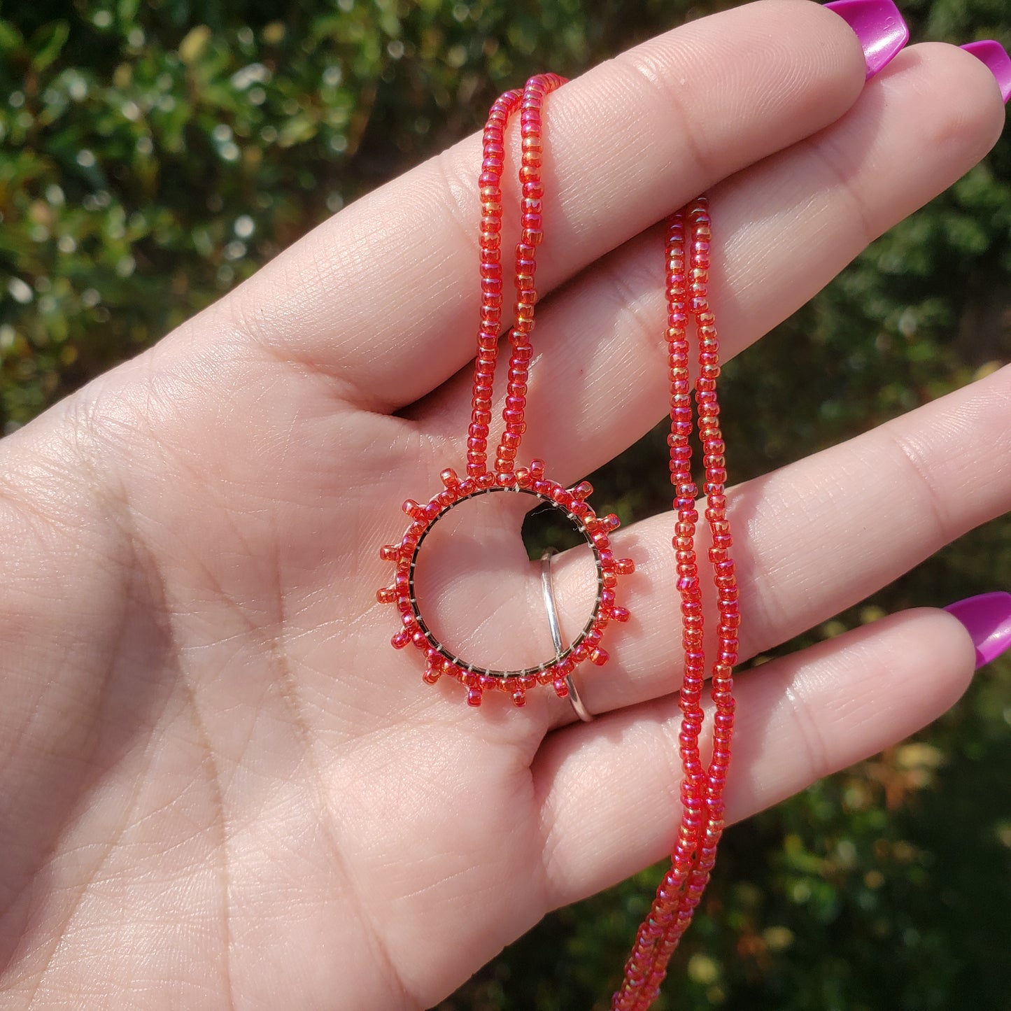 Lacy Circle Hoop Necklace