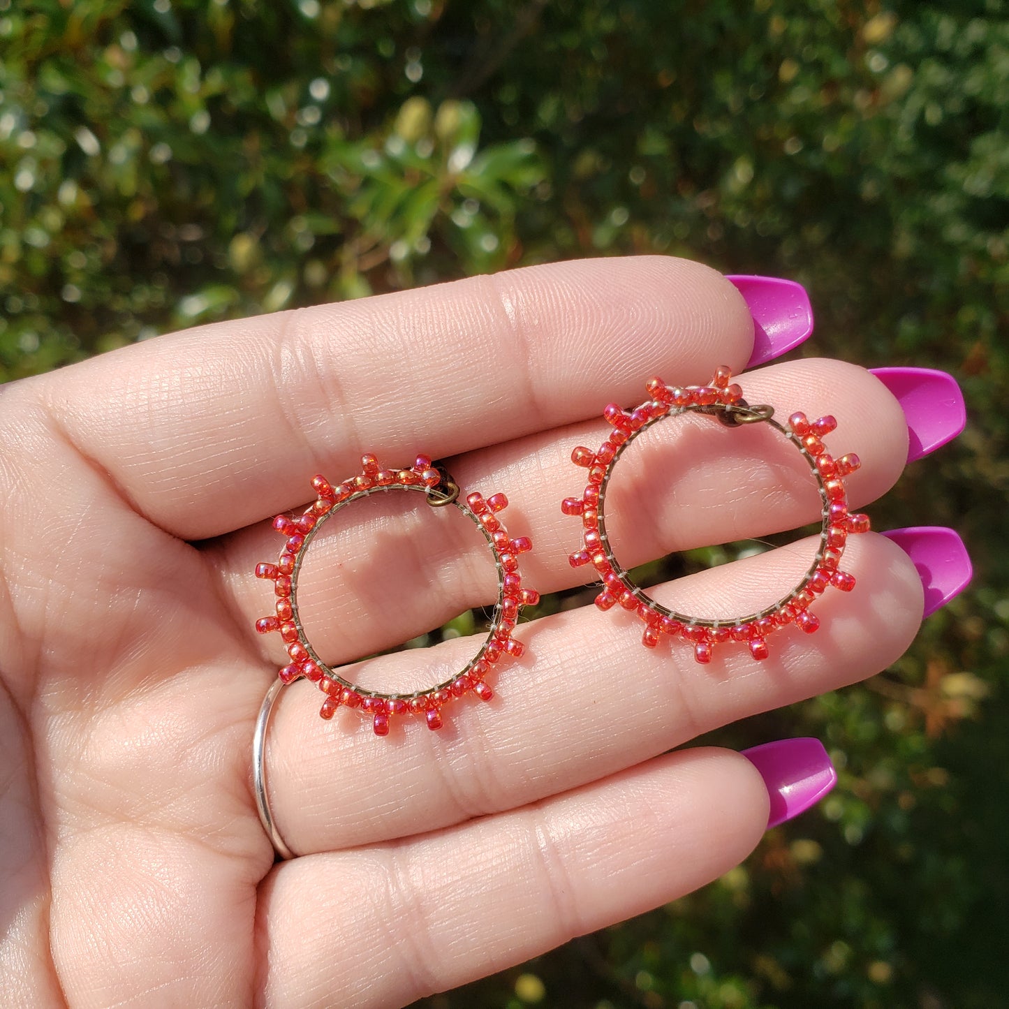 Lacy Circle Hoop Earrings