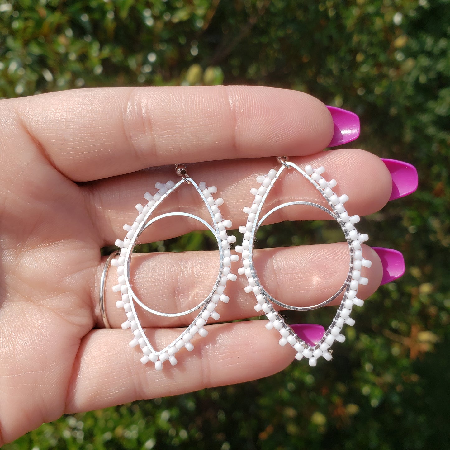 Lacy Marquise Hoop Earrings