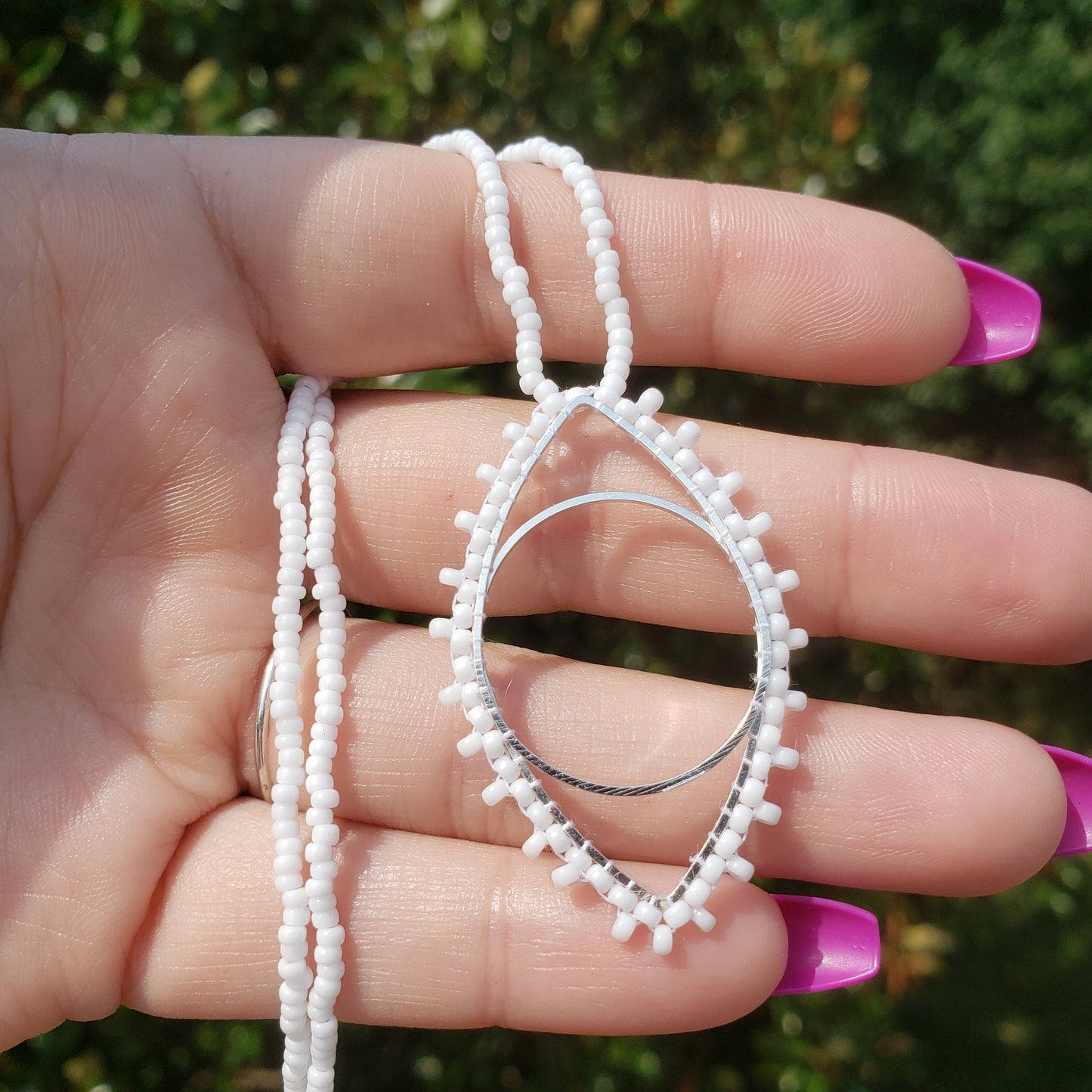 Lacy Marquise Hoop Necklace