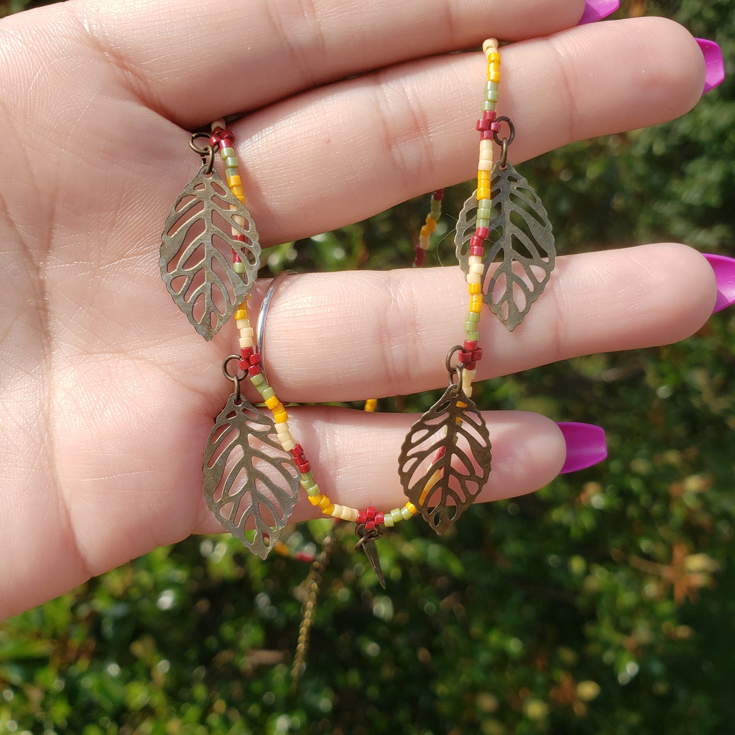 Bronze Leaf Necklace