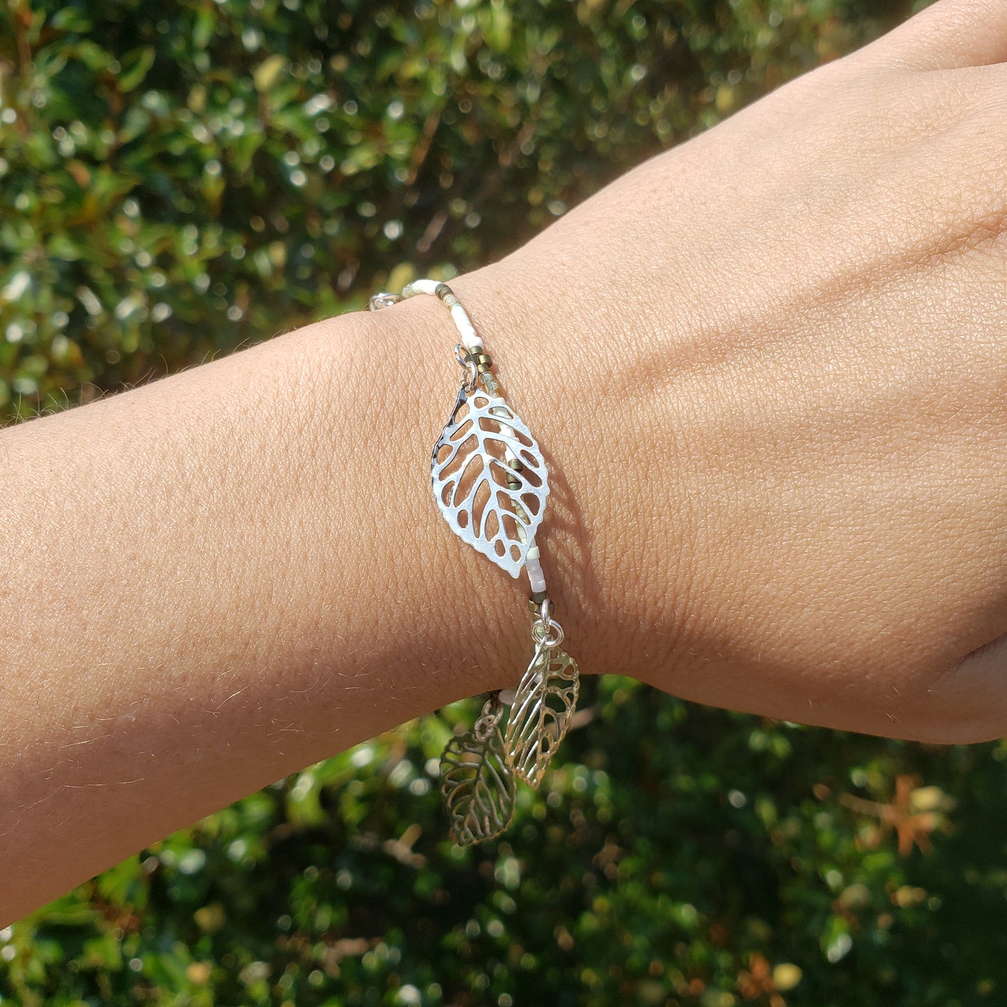 Silvery Leaf Bracelet