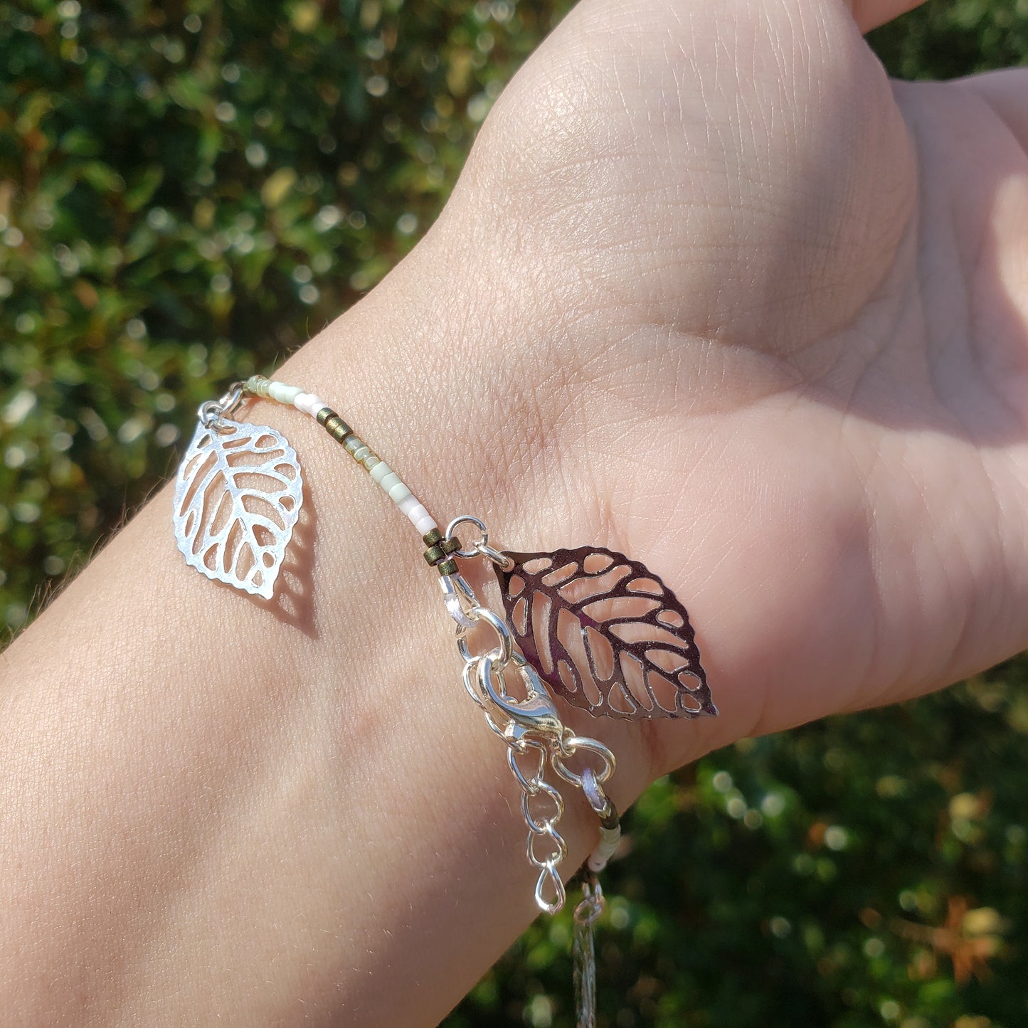 Silvery Leaf Bracelet