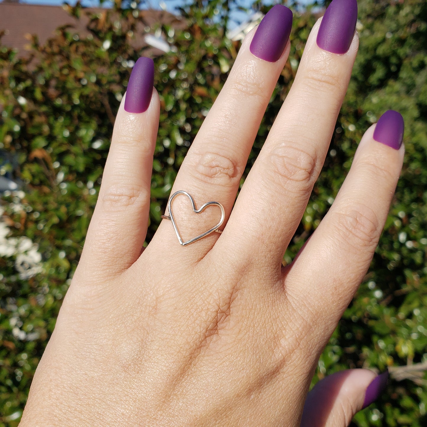 Large Heart Shape Silver Ring