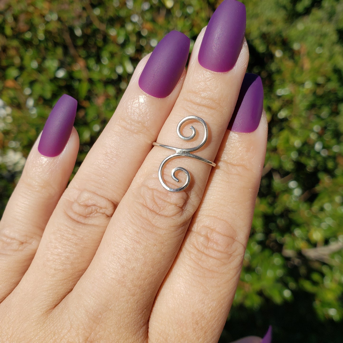 Small Silver Swirl Ring