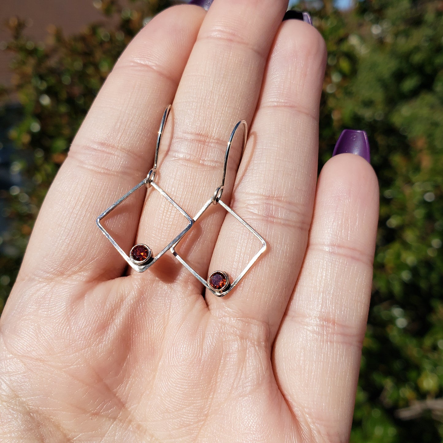 Red Rhombus Earring and Necklace Set