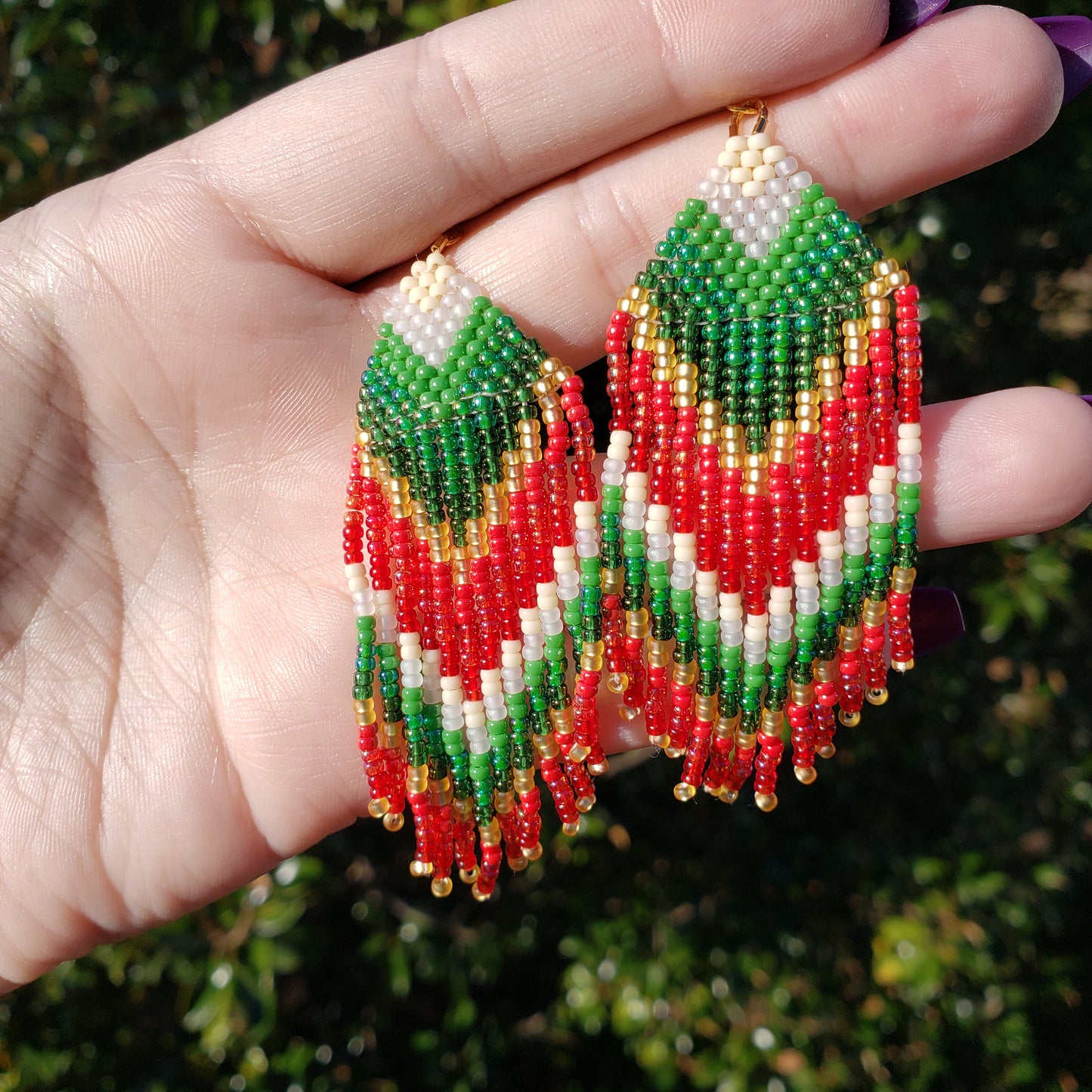 Vintage Christmas Fringe Earrings