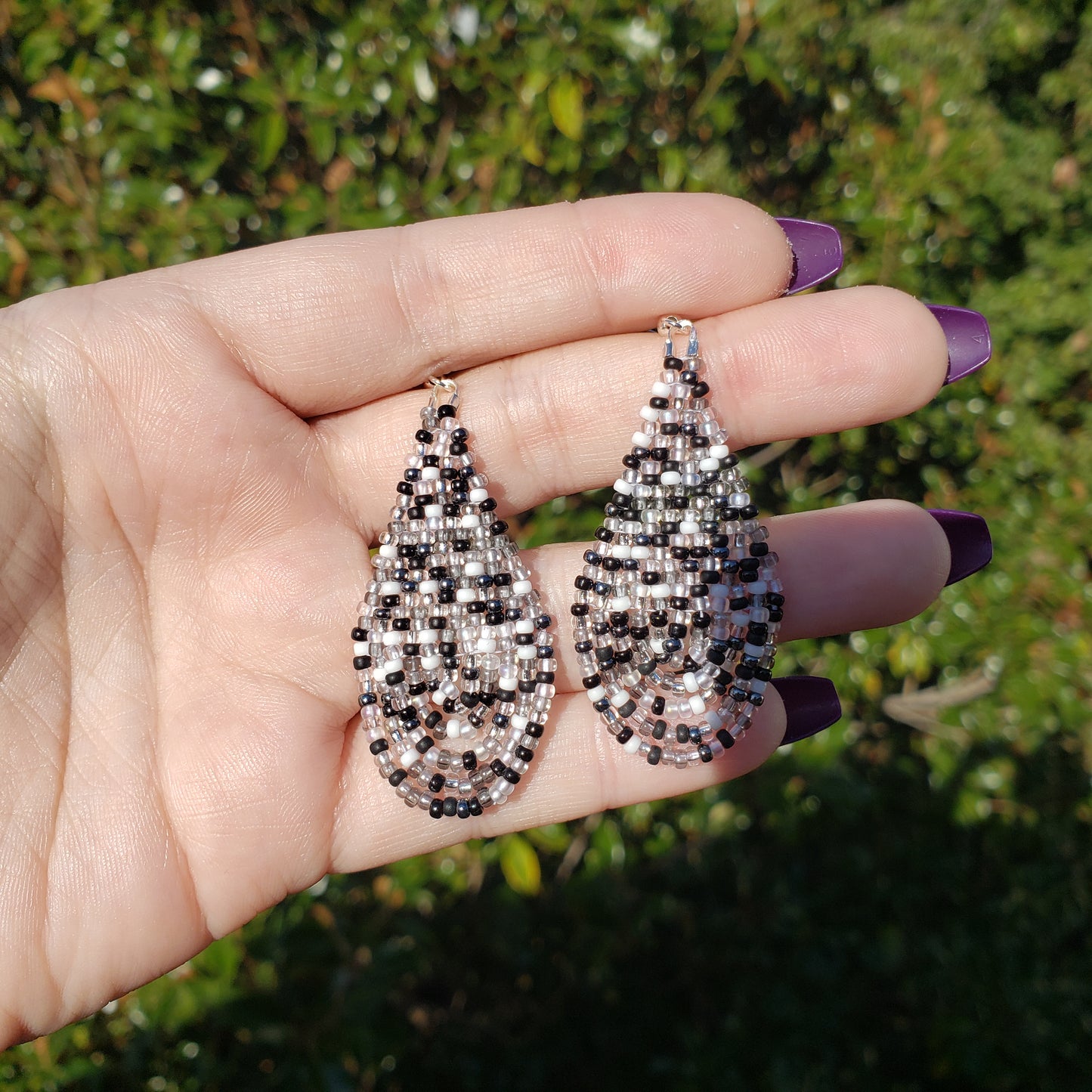 Salt and Pepper Fringe Earrings