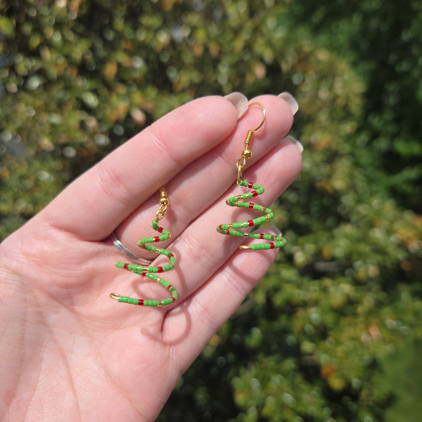 Christmas Tree Spiral Earrings