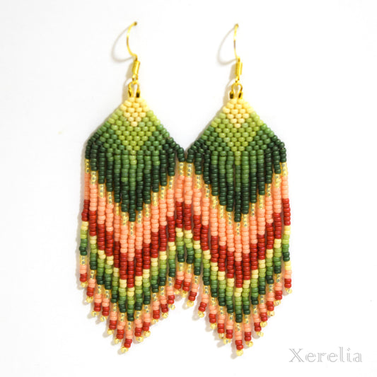 Modern Christmas Fringe Earrings