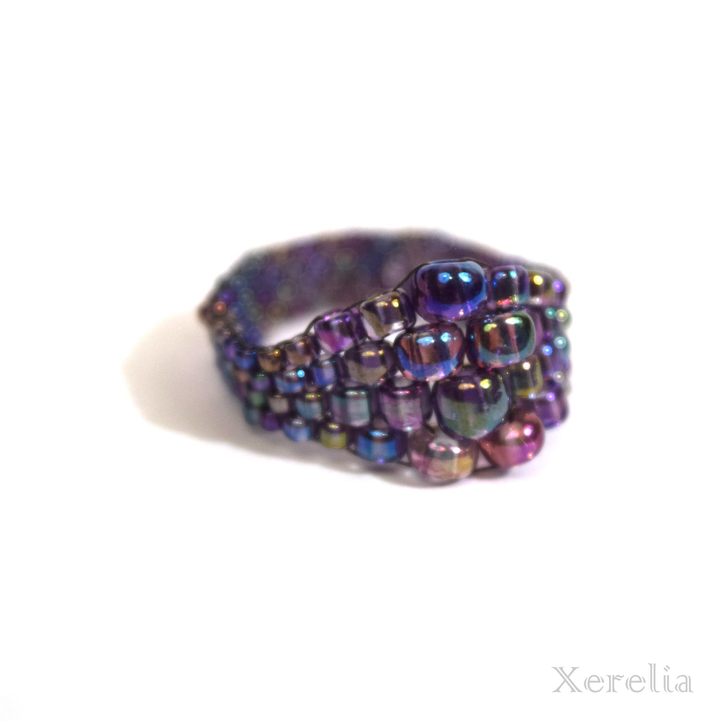 Dark Purple Iris Bubble Ring