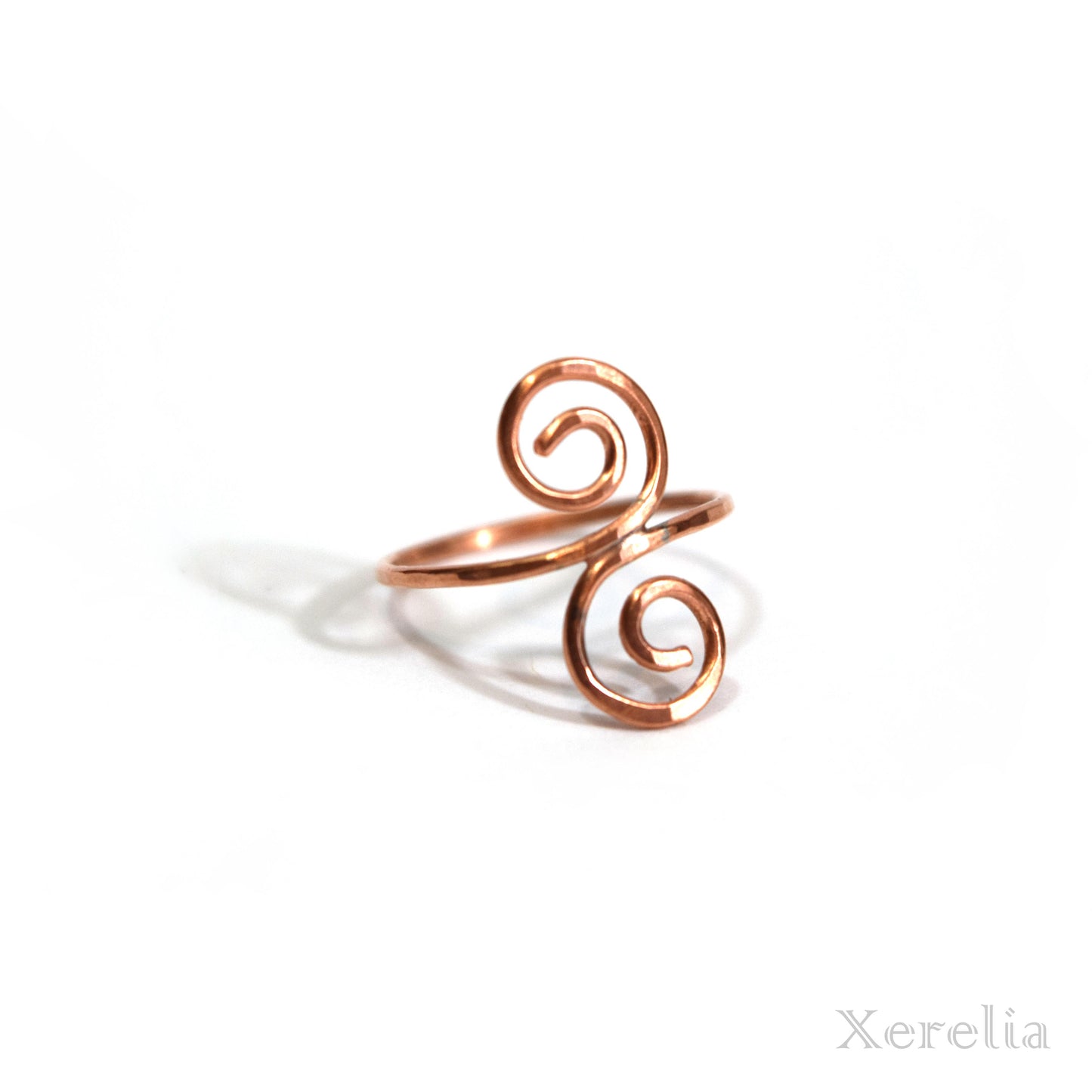 Small Copper Swirl Ring