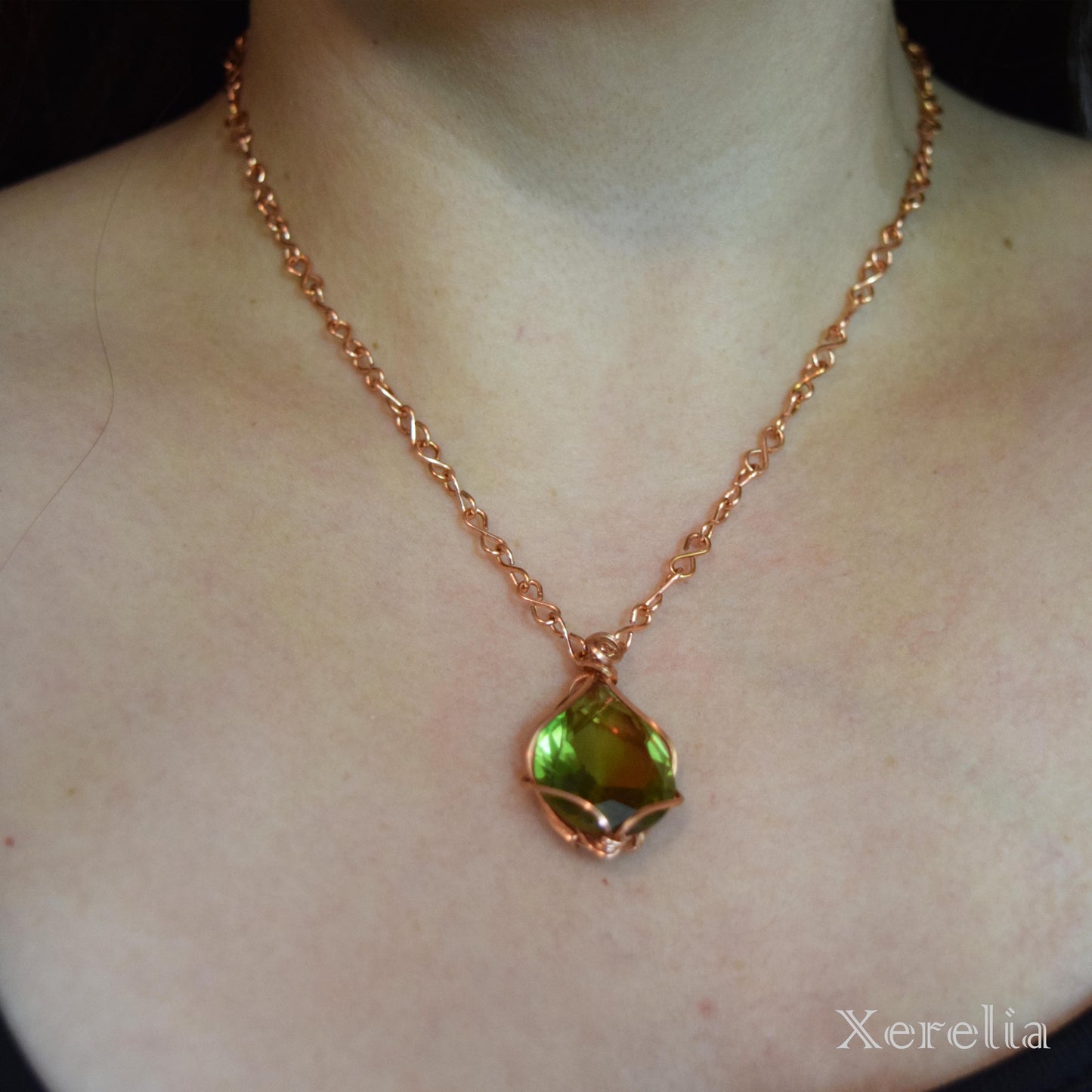 Pear Shaped Faux Zultanite Necklace