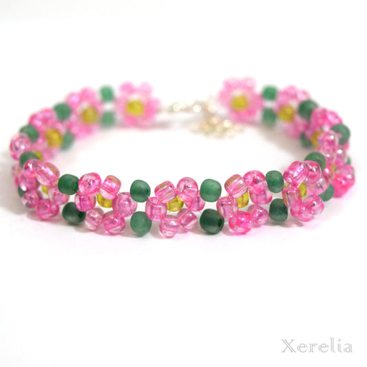 Pink Flower Bracelet