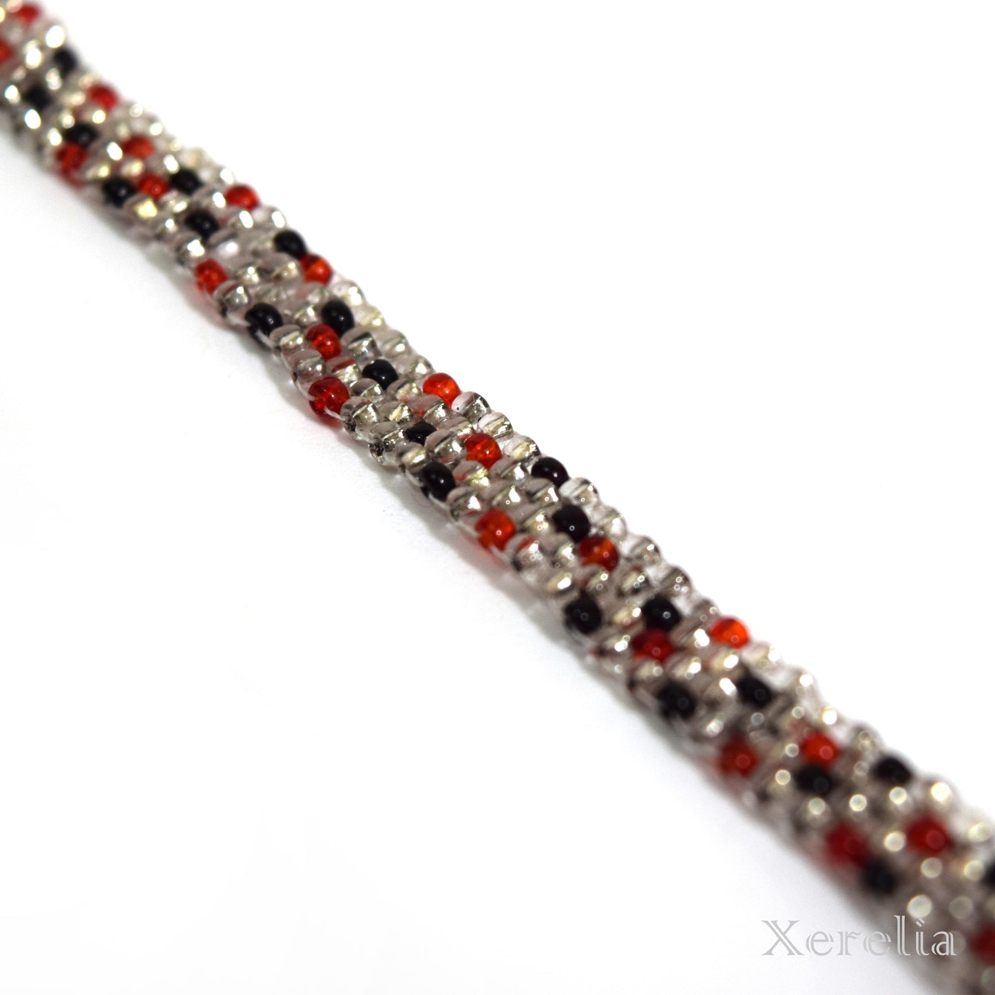 Silvery, Black and Red Bracelet