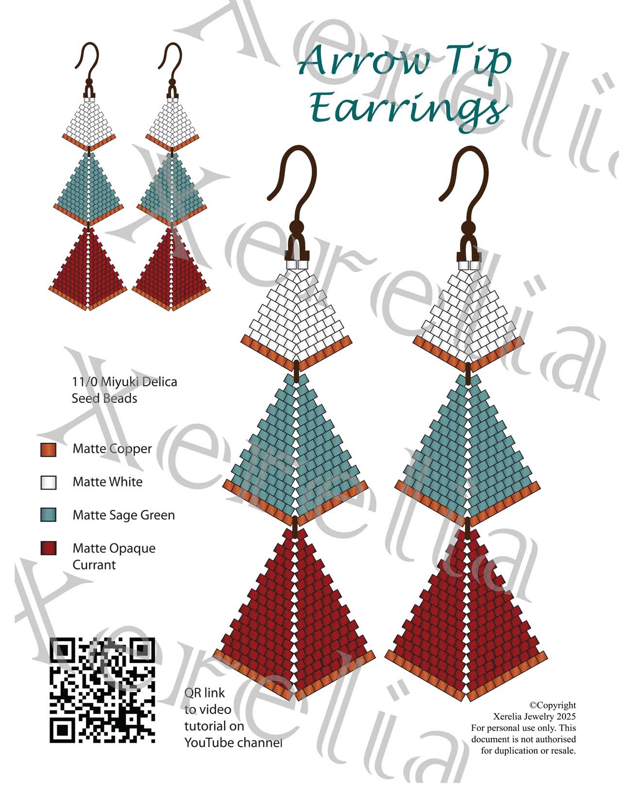 PDF Pattern Arrow Tip Earrings