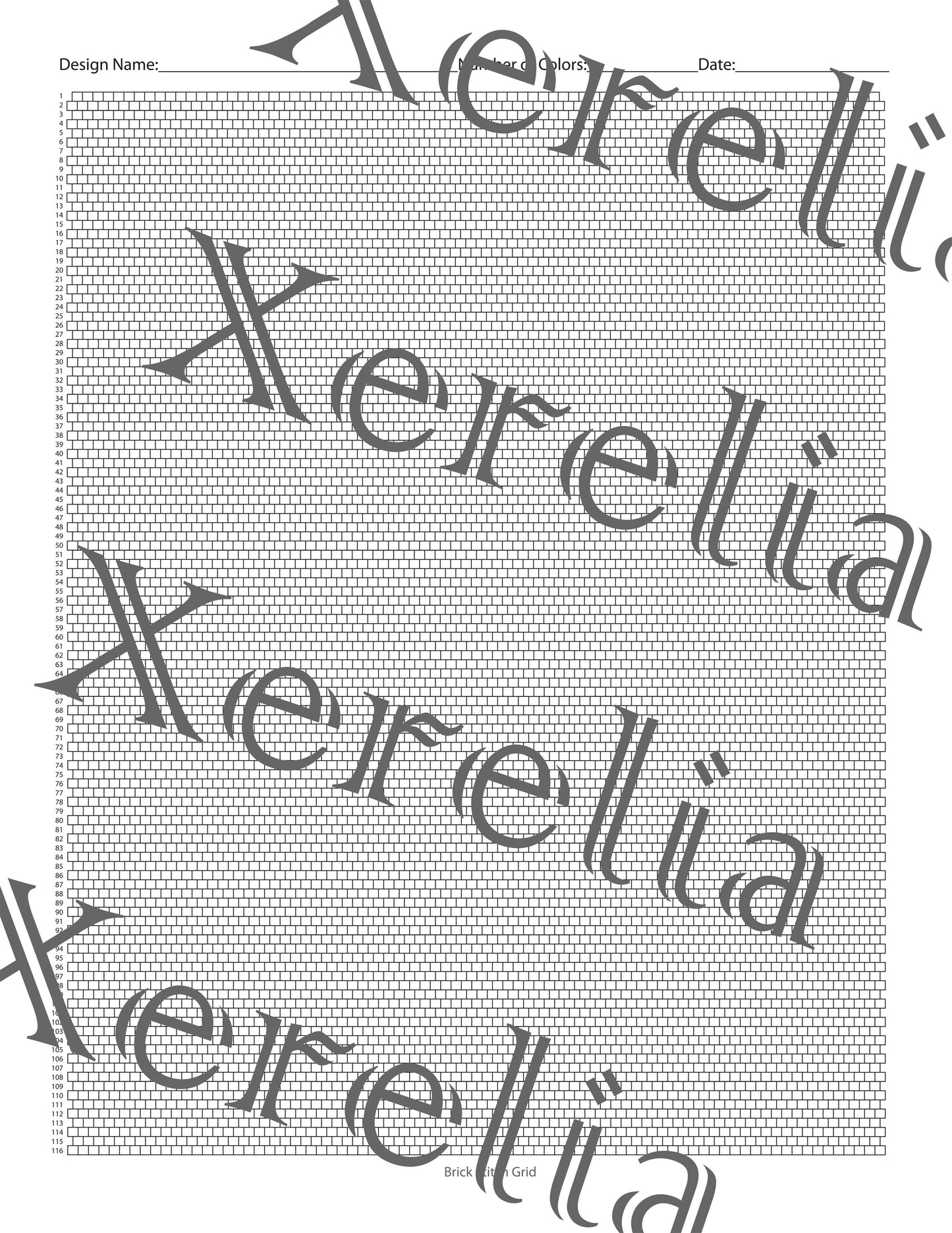 PDF Single Brick Stitch Blank Grid
