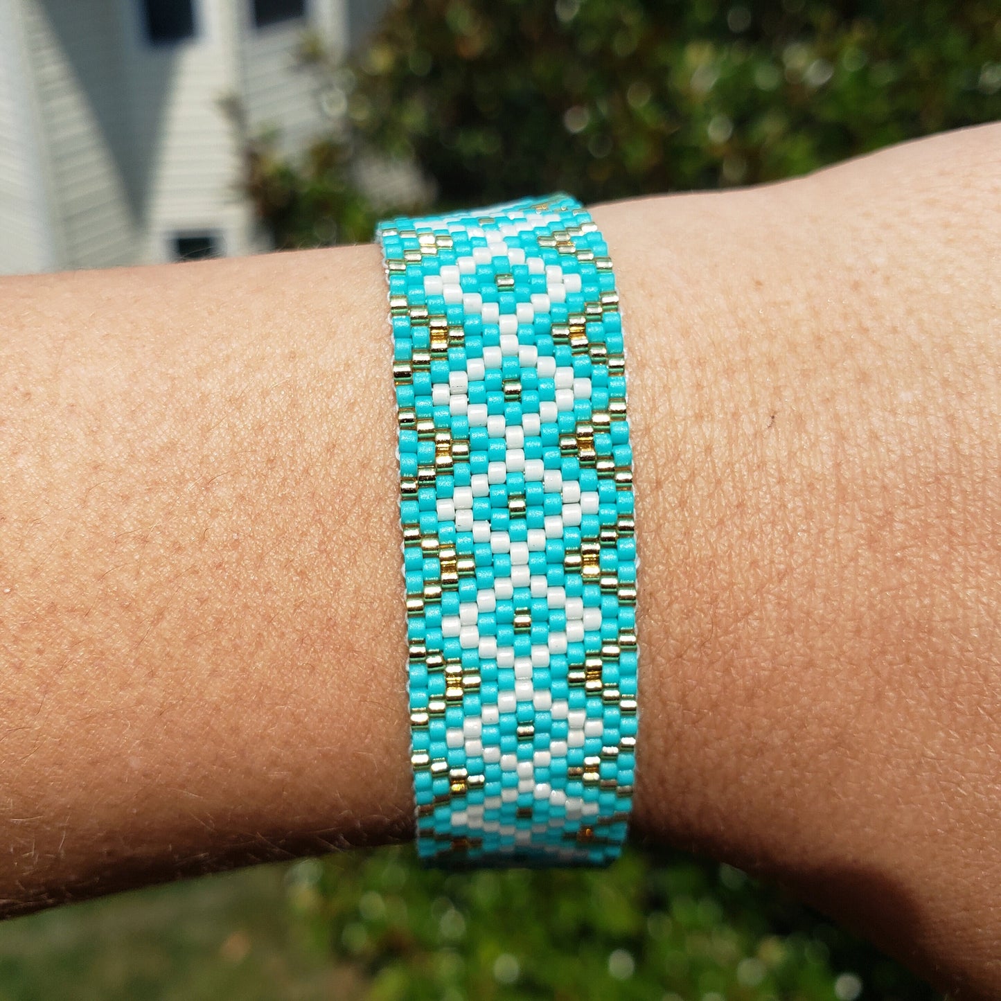 Turquoise Diamond Pattern Bracelet