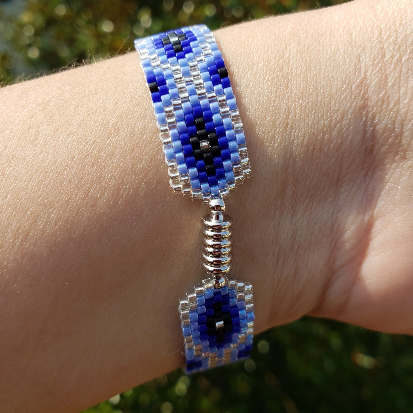 Blue and Silver Arabesque Bracelet