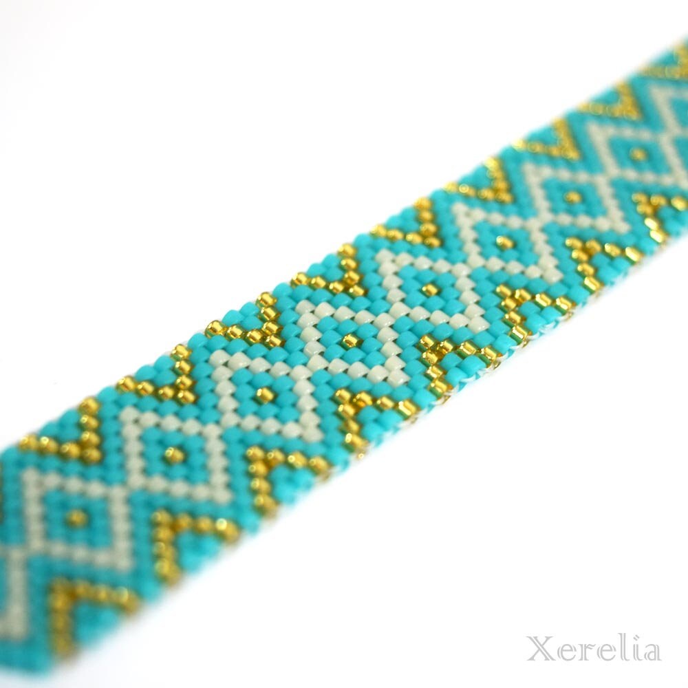 Turquoise Diamond Pattern Bracelet