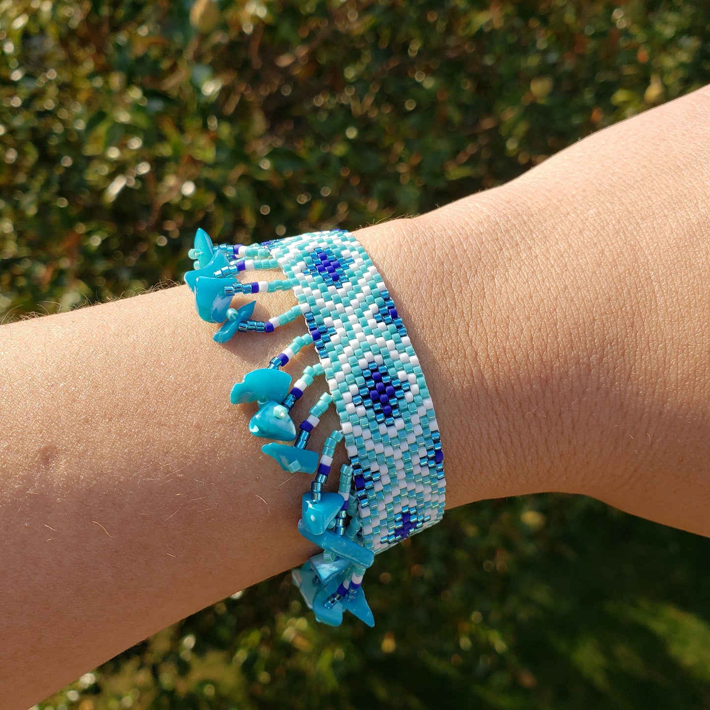 Teal Fringe Bracelet