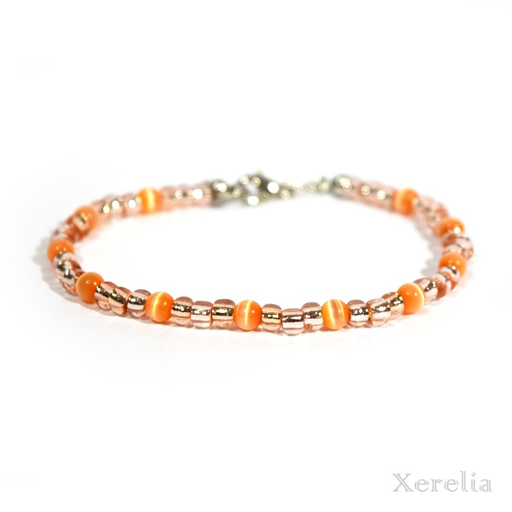 Cute Orange Cat's Eye Bracelet