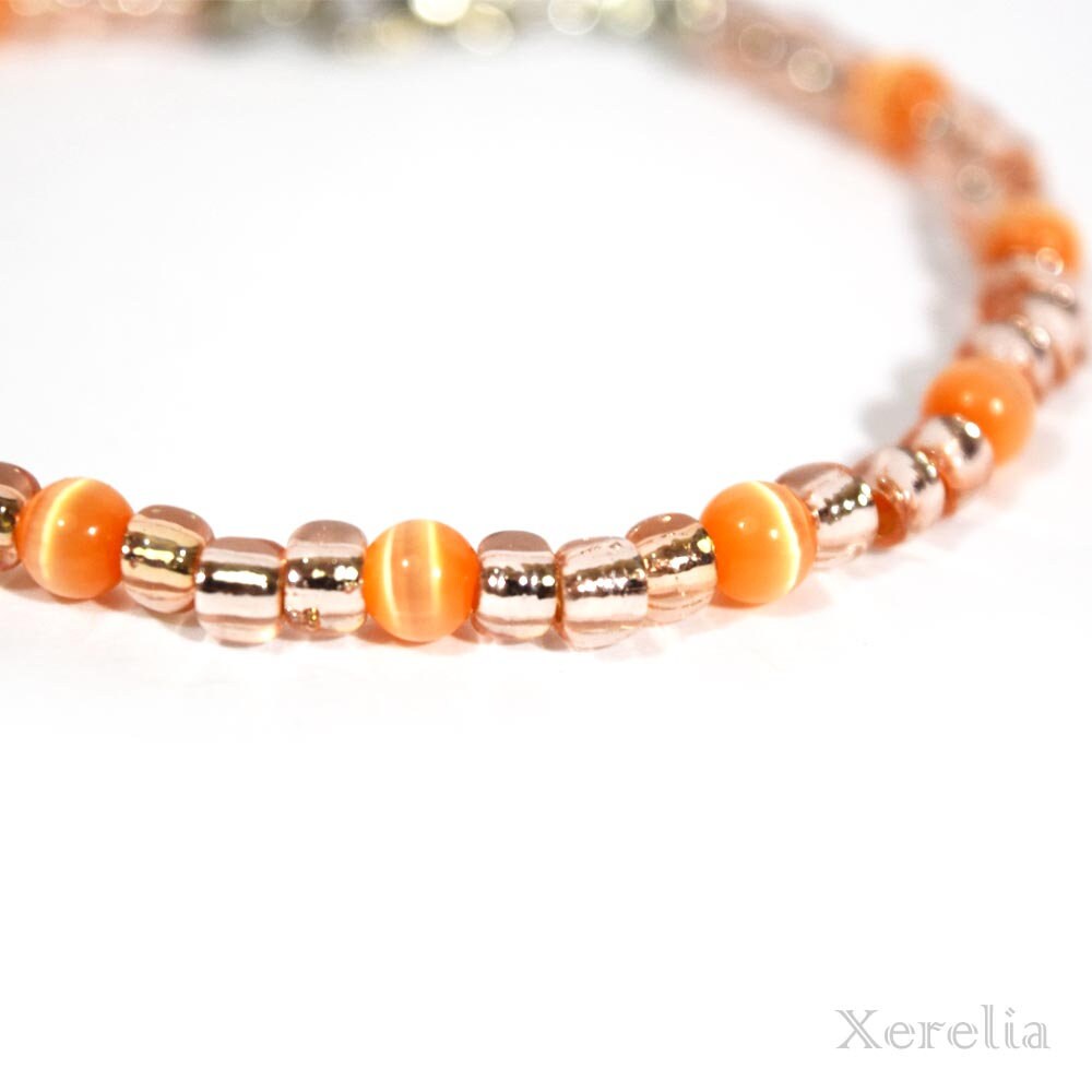 Cute Orange Cat's Eye Bracelet