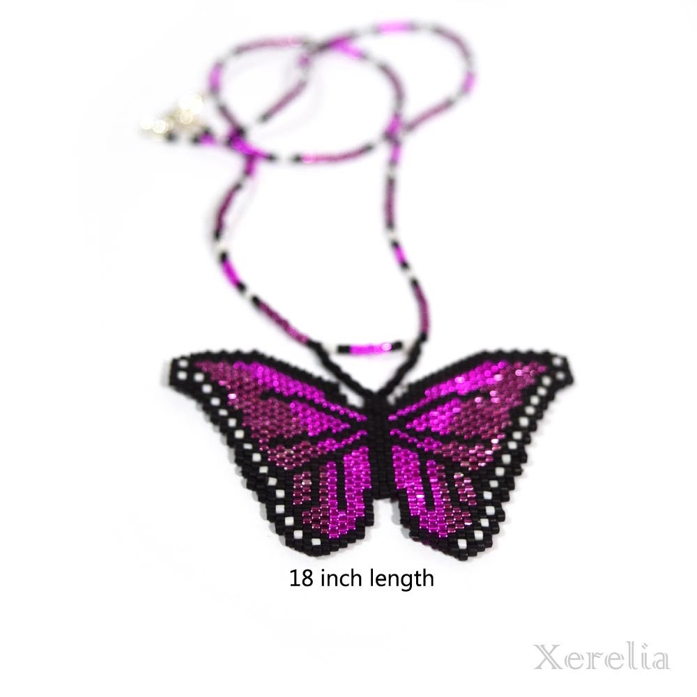 Dark Pink Butterfly Necklace