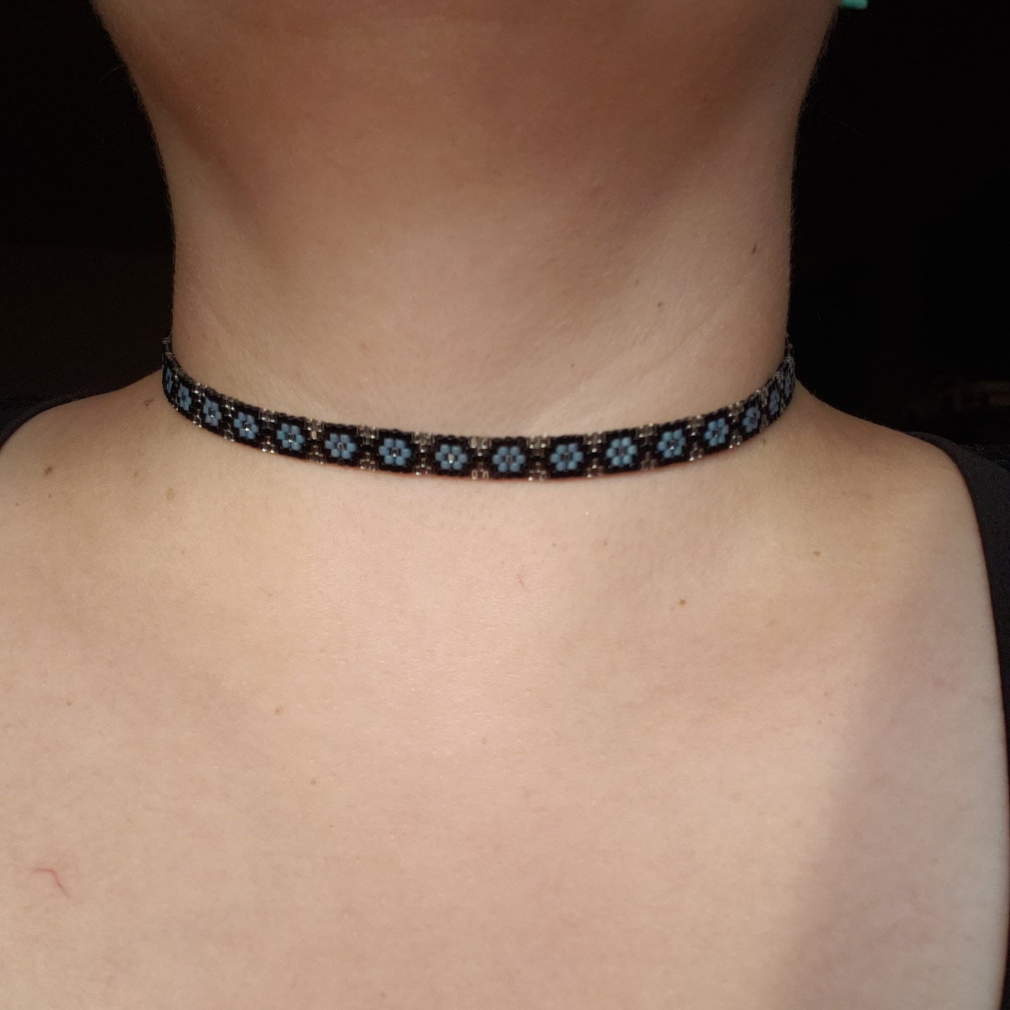 Cool Gray Tone Choker Necklace