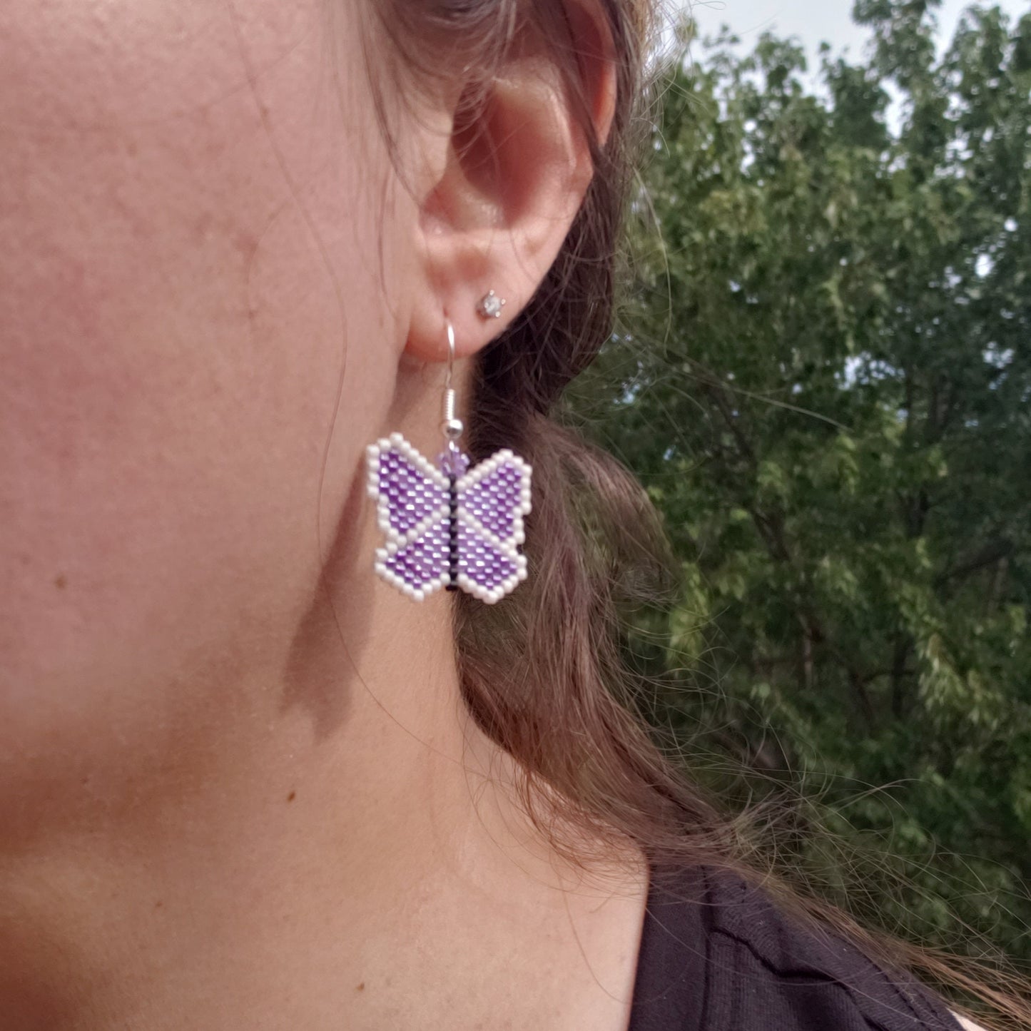 Pretty Purple Butterfly Earrings