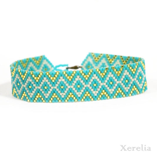 Turquoise Diamond Pattern Bracelet