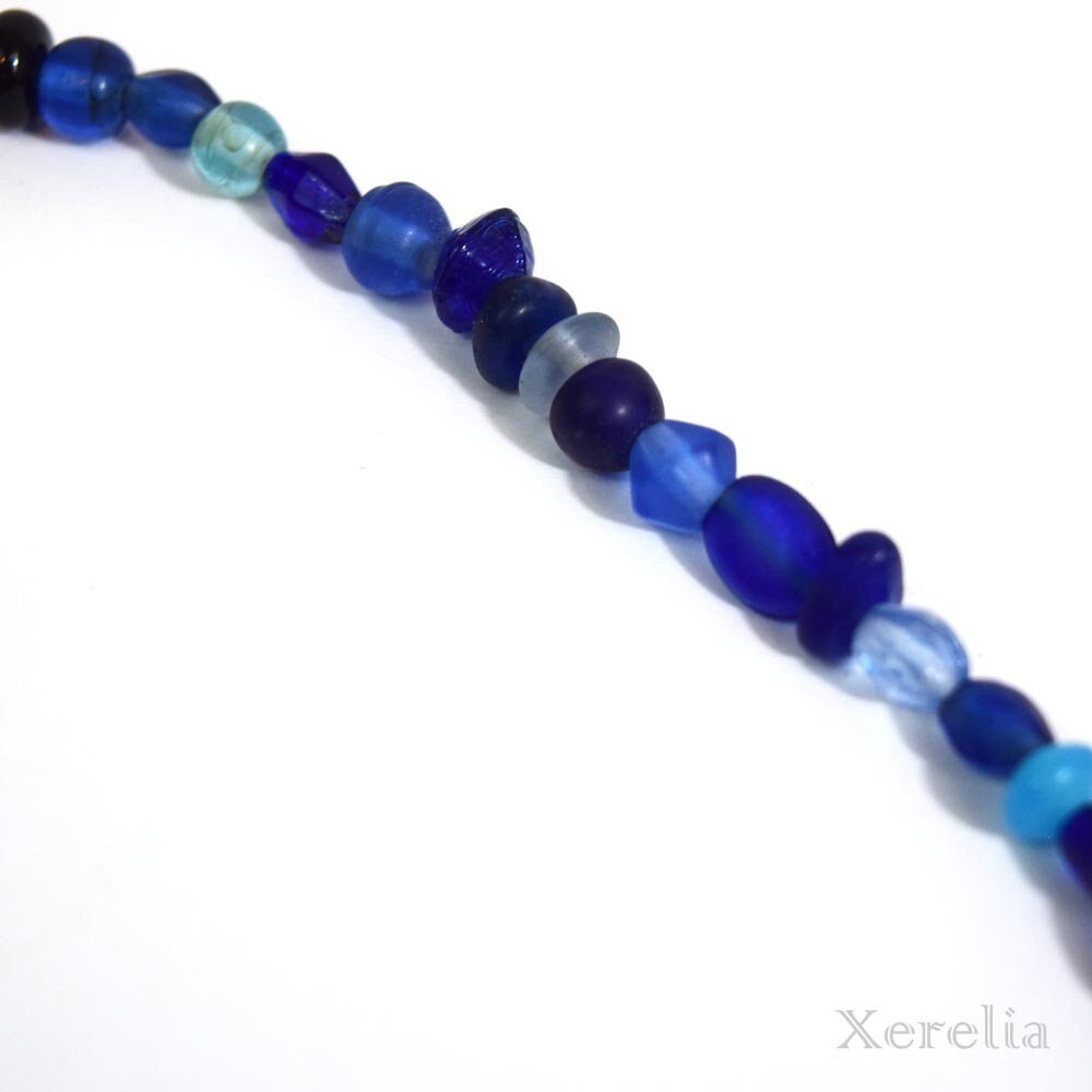 Frosted Blue Glass Anklet