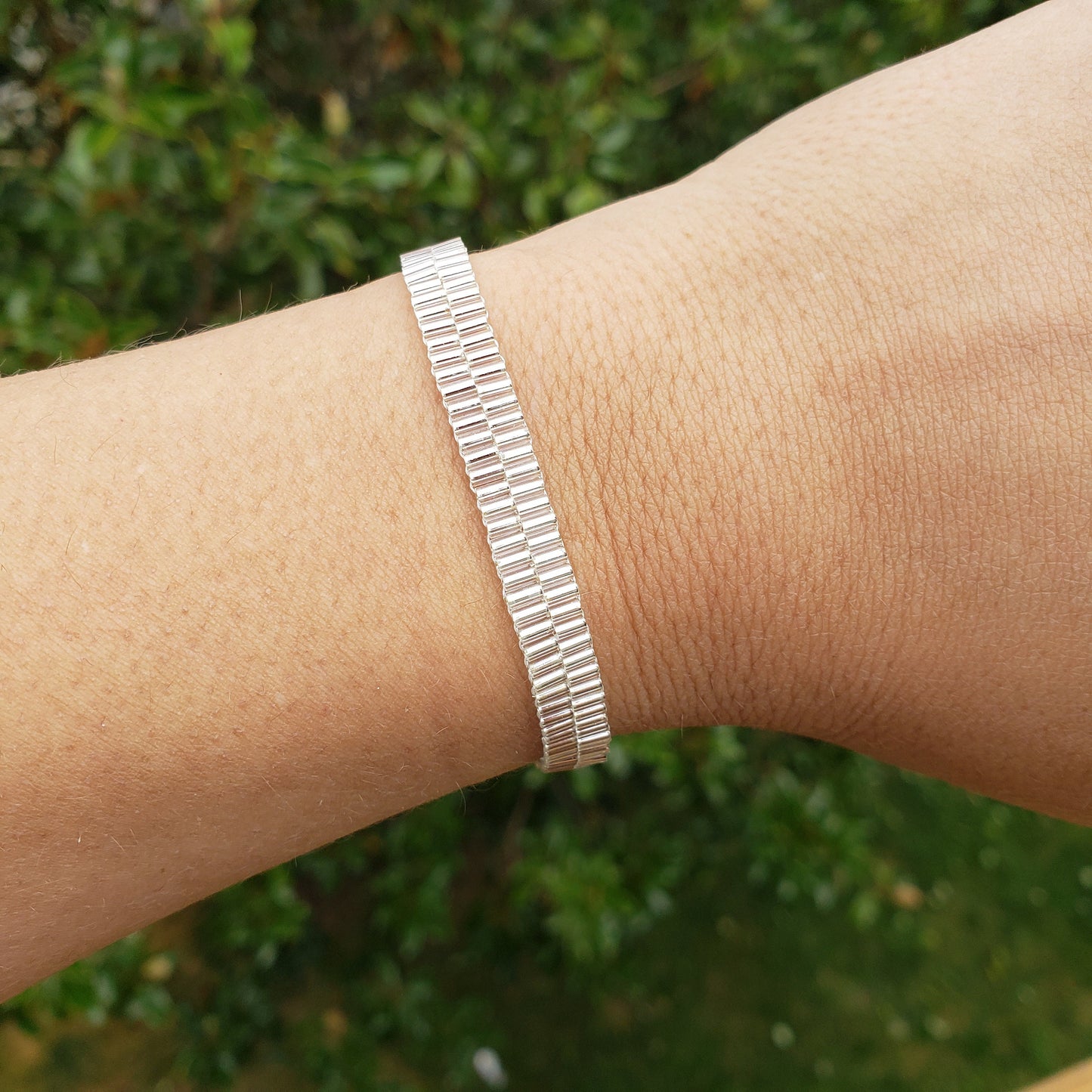 Reflective Silver Mirror Bracelet