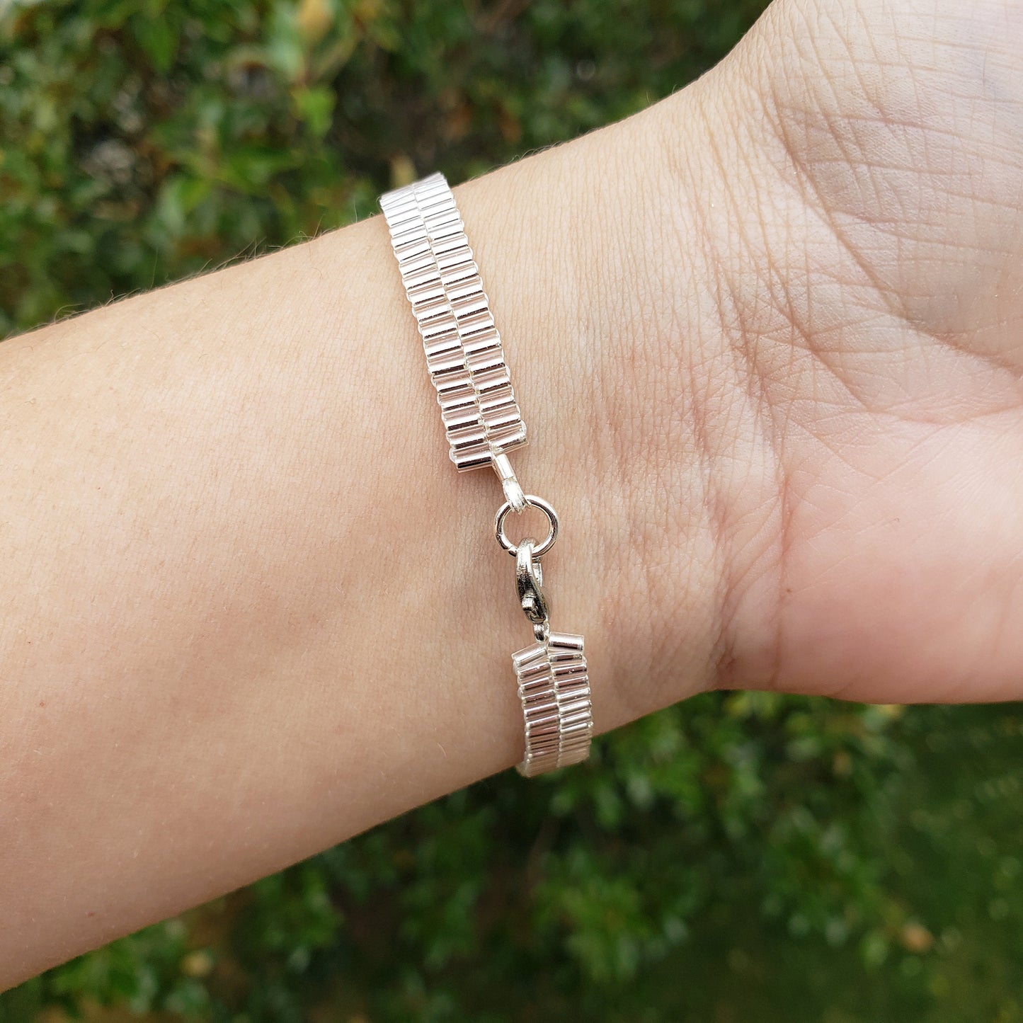 Reflective Silver Mirror Bracelet