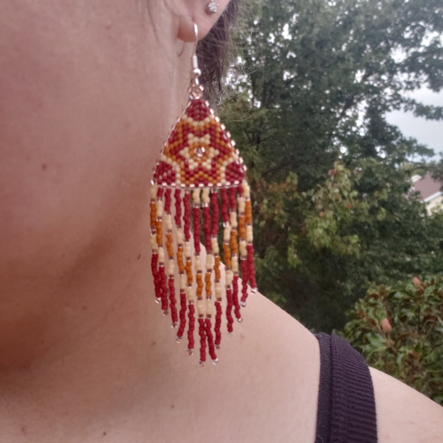 Fall Colors Fringe Earrings