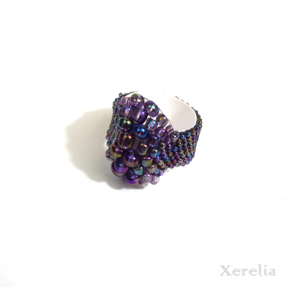 Dark Purple Iris Bubble Ring