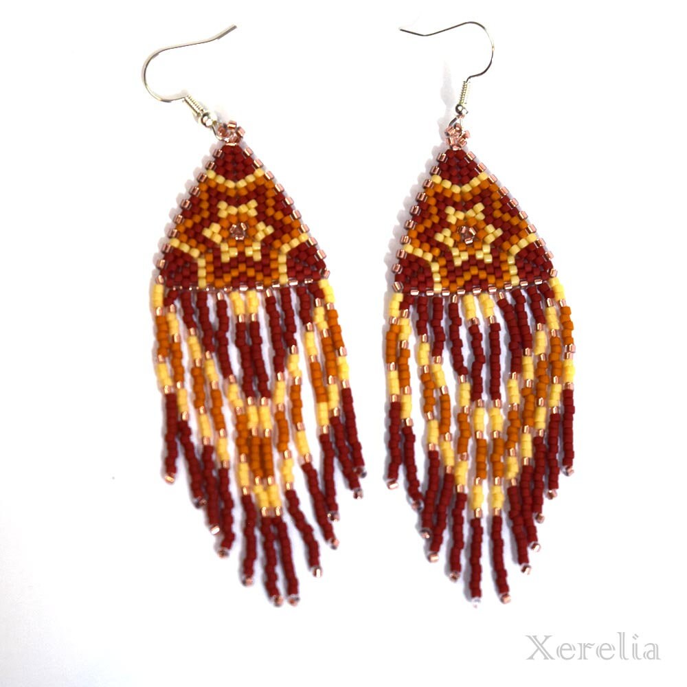 Fall Colors Fringe Earrings