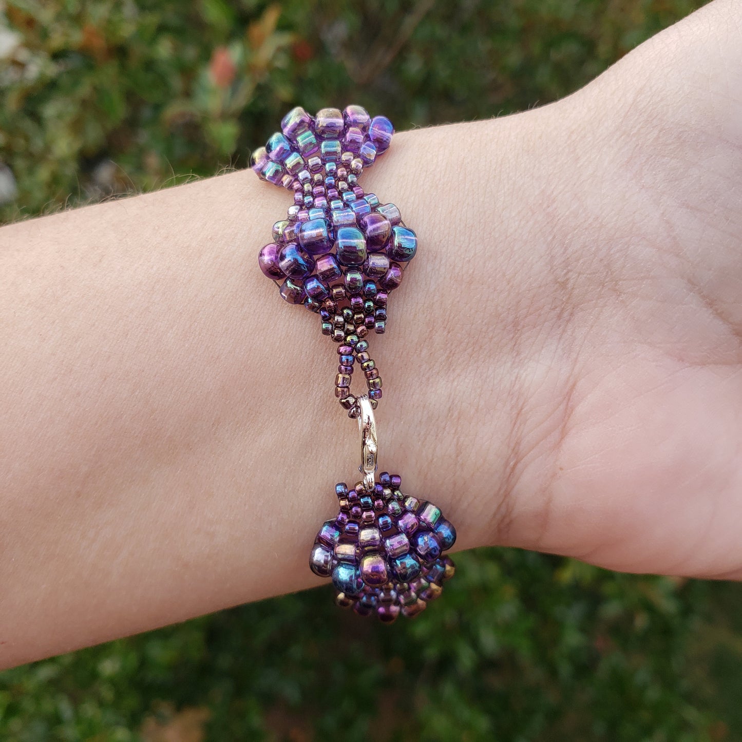 Dark Purple Iris Bubble Bracelet