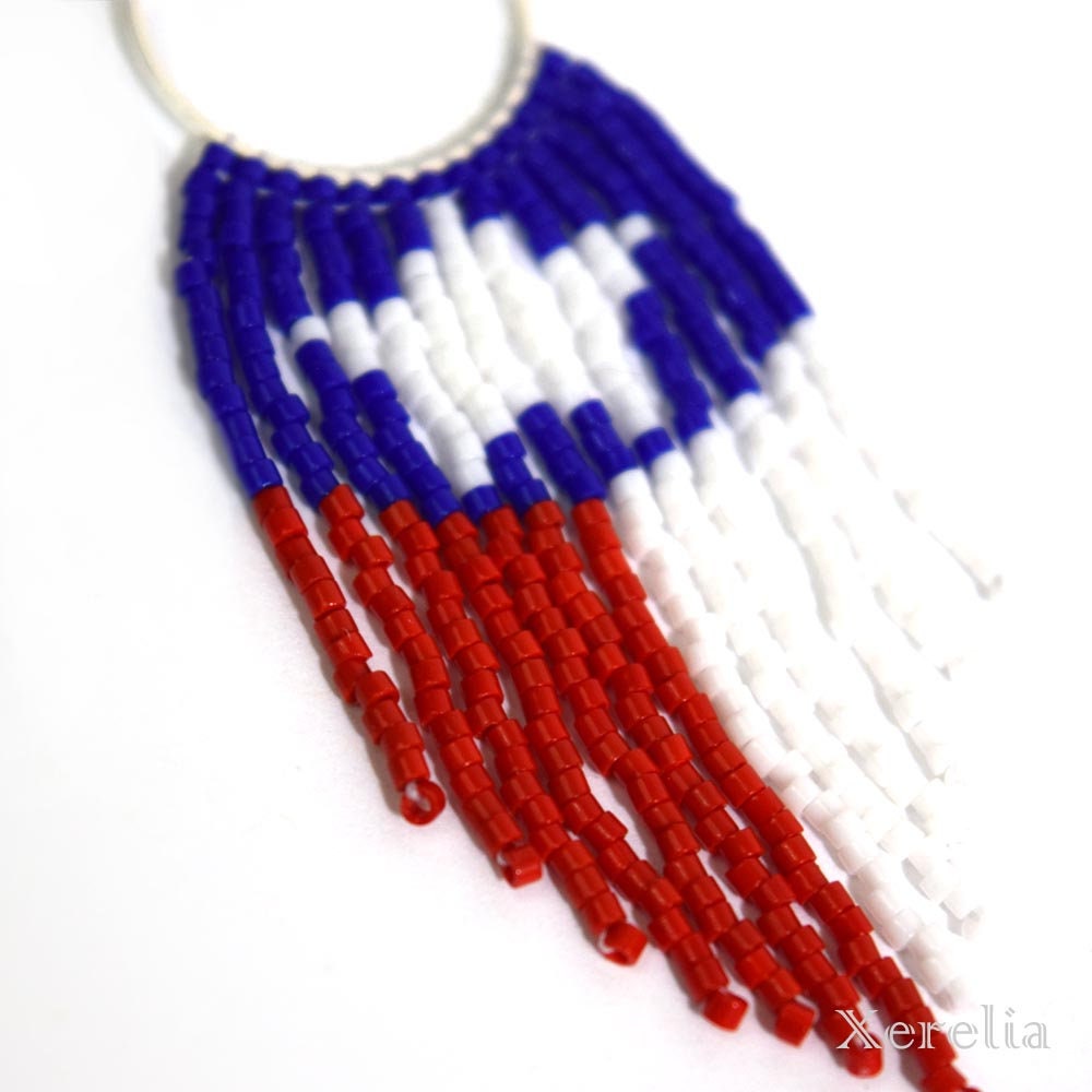 Texas Flag Fringe Hoop Earrings