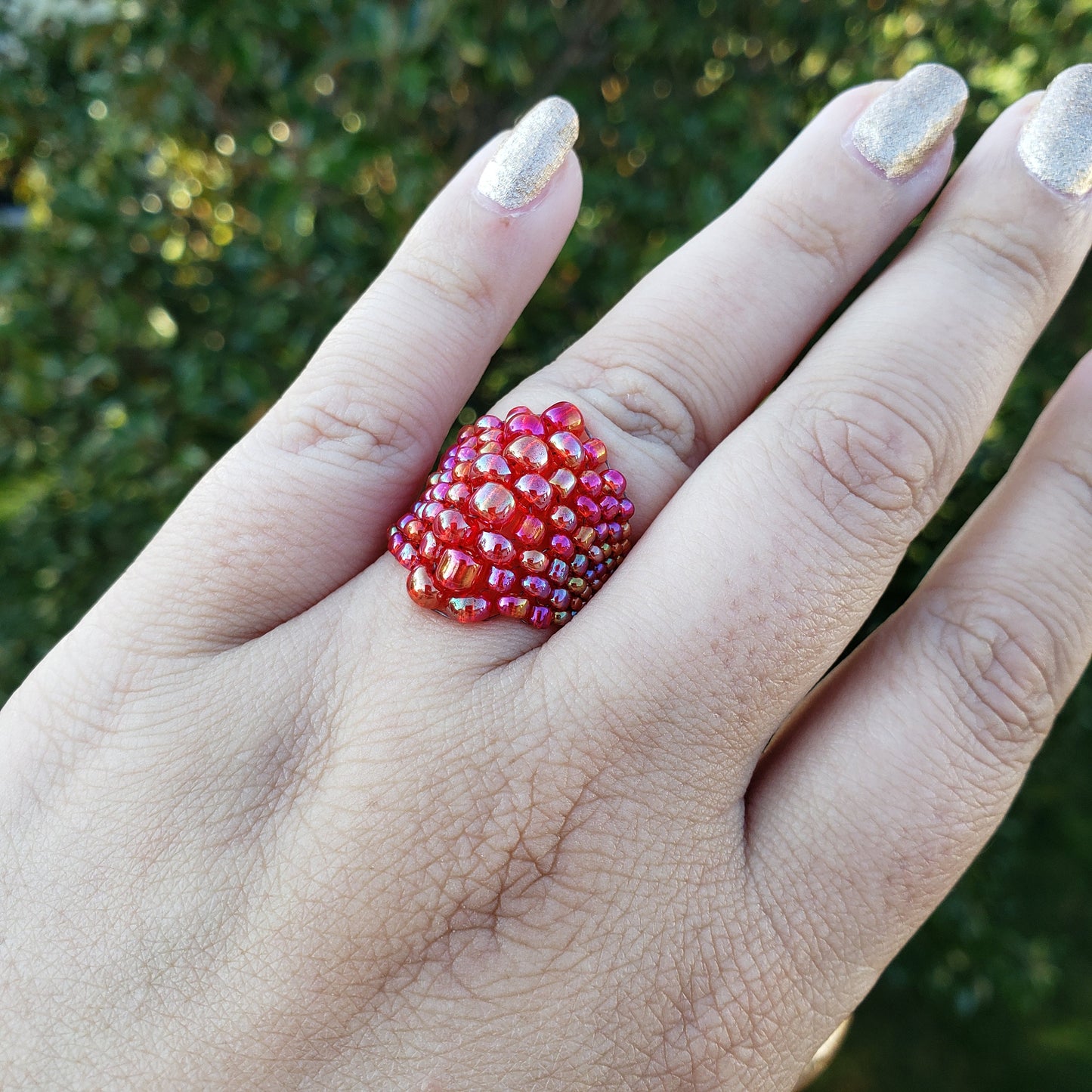 Bright Red Bubble Ring