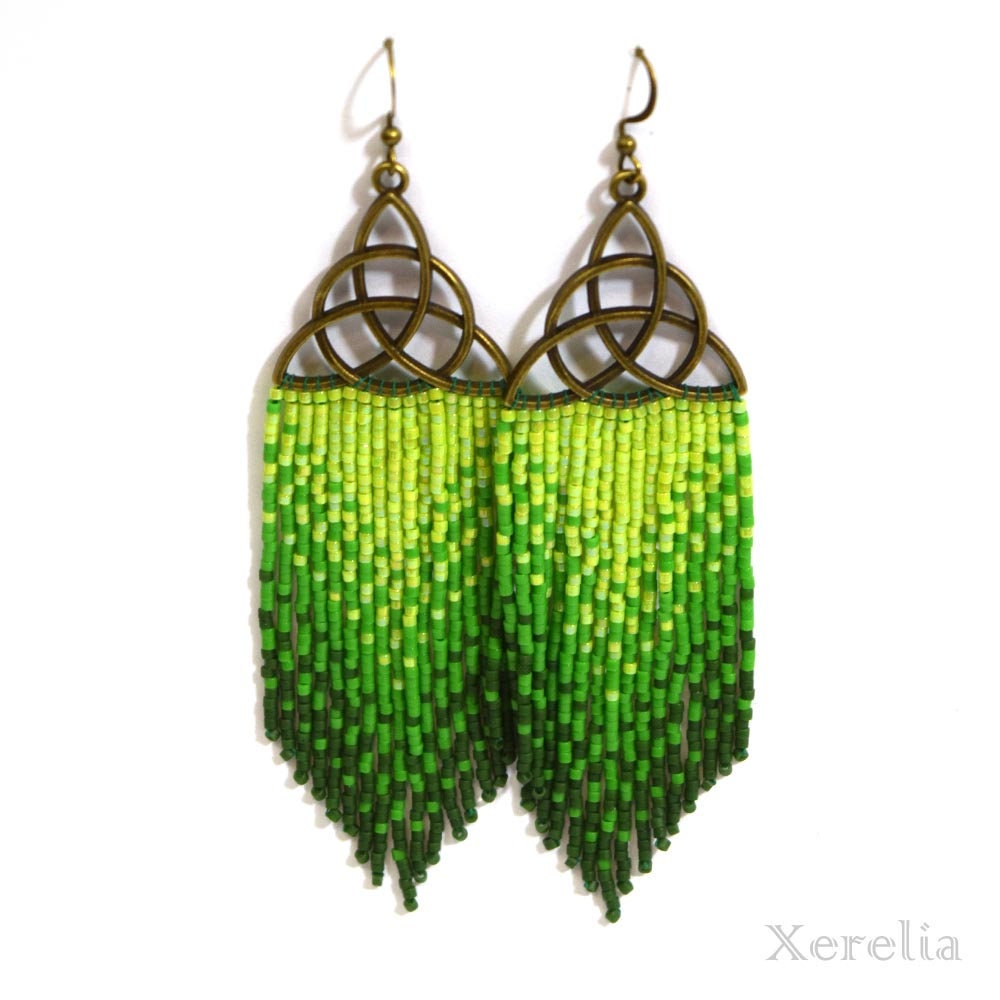 Celtic Knot Fringe Earrings