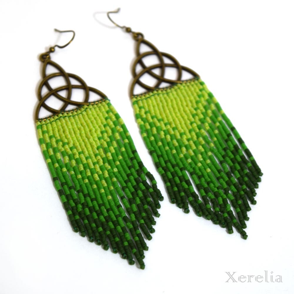 Celtic Knot Fringe Earrings