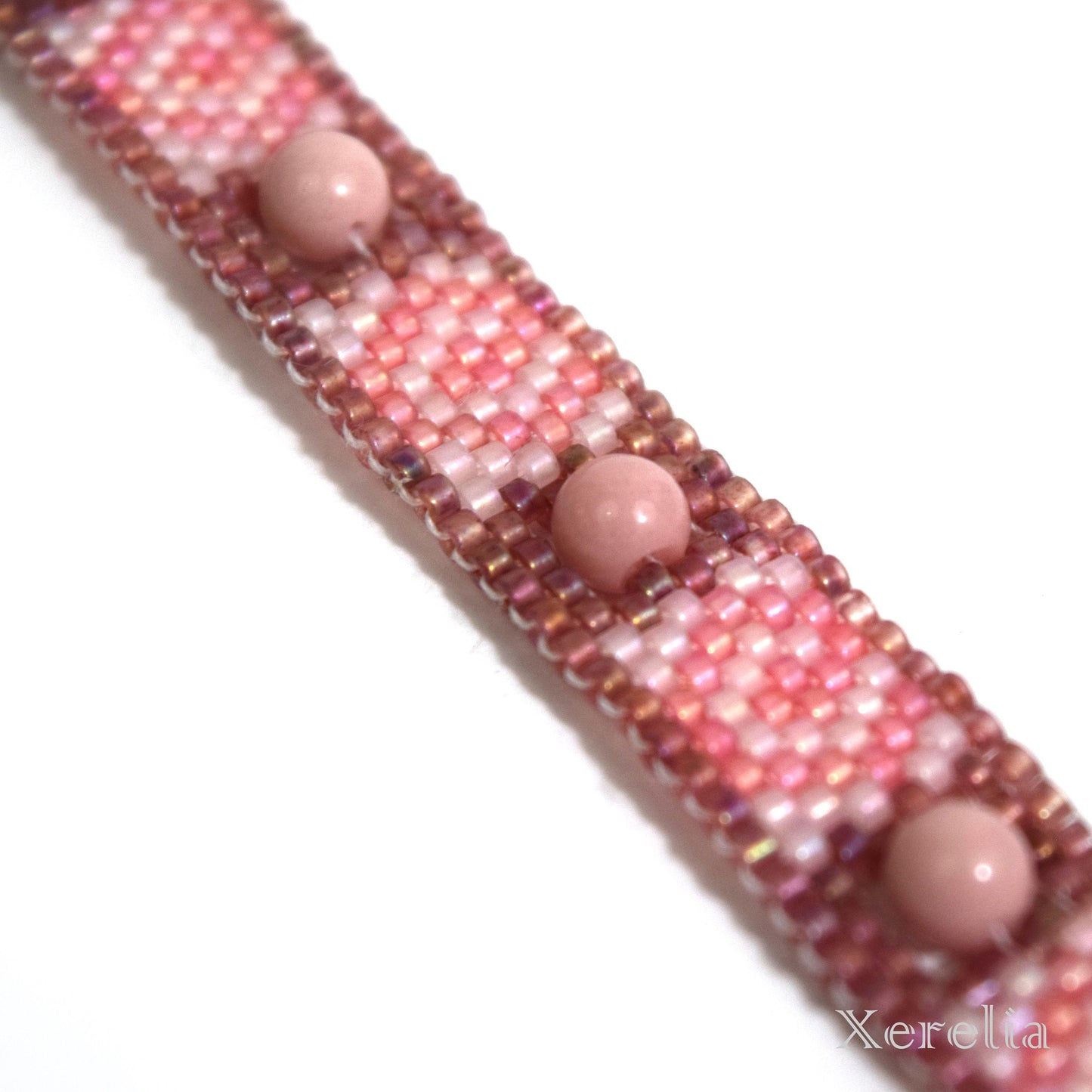 Pink Swirl Peyote Bracelet