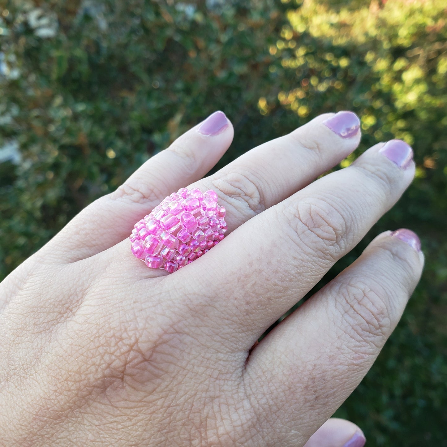 Bright Pink Bubble Ring