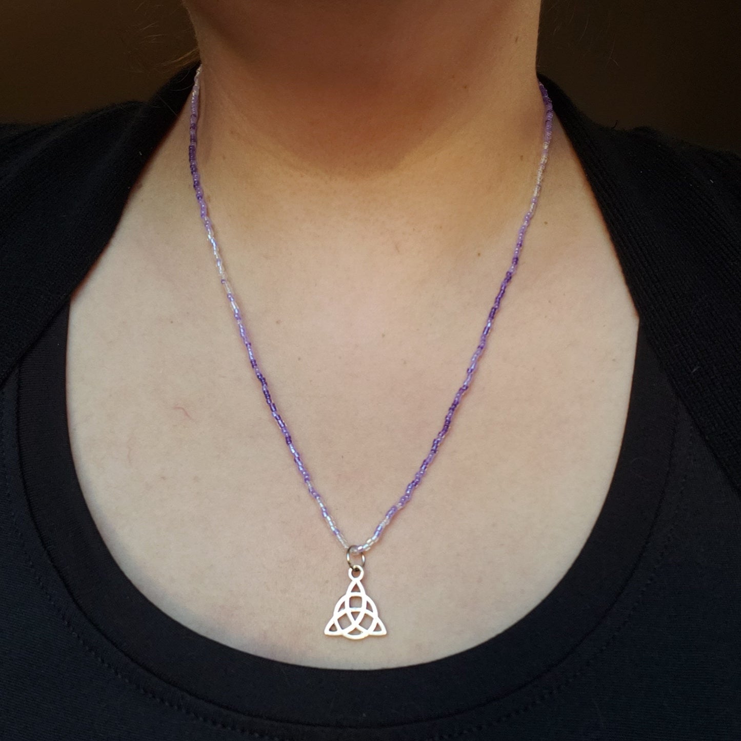 Purple Ombre Triquetra Necklace