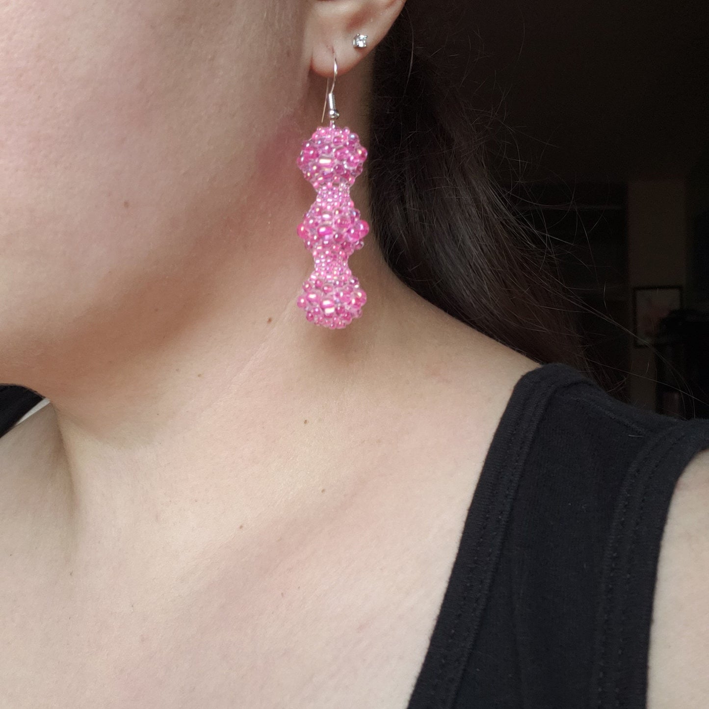 Bright Pink Bubble Earrings